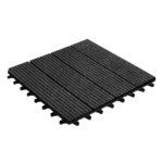 Charcoal interlocking deck tile, perspective view