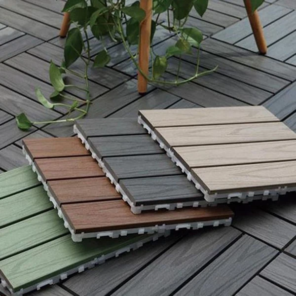 Interlocking click-lock WPC deck tile samples