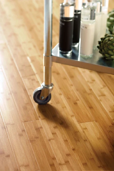 Eco-friendly bamboo wood floors with visible nodes.