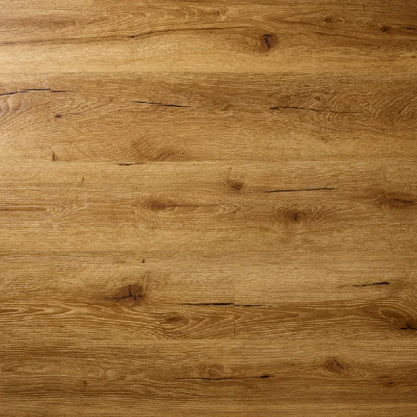 Golden oak luxury vinyl plank (LVP) flooring with realistic wood grain