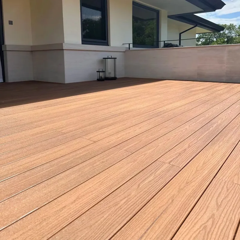 Modern outdoor patio with durable WPC decking