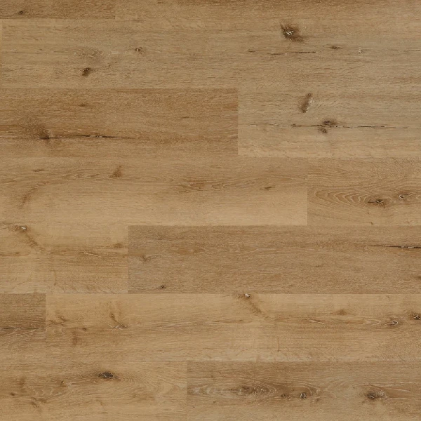 New golden luxury vinyl plank (LVP) flooring with a natural oak wood grain