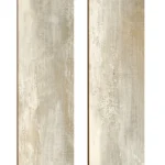 Two planks of whitewashed wood flooring.