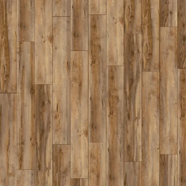 Warm golden-brown laminate wood flooring