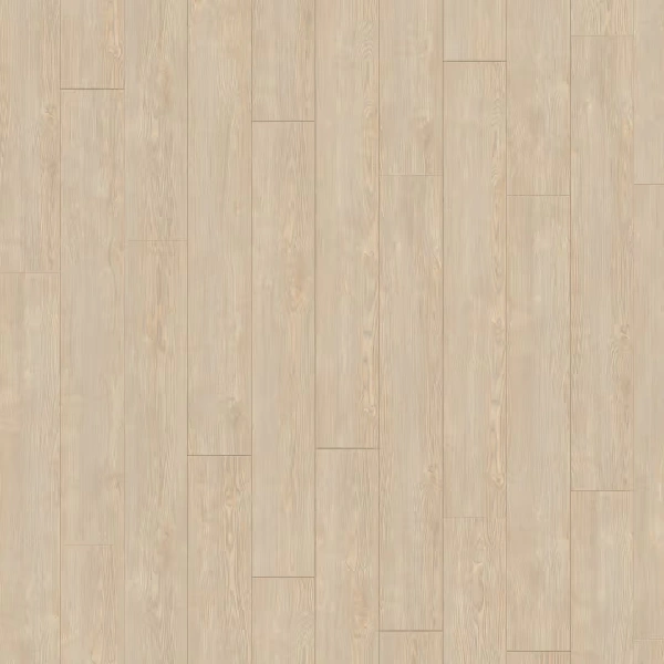 pale, natural light beige laminate wood flooring with subtle vertical grain.