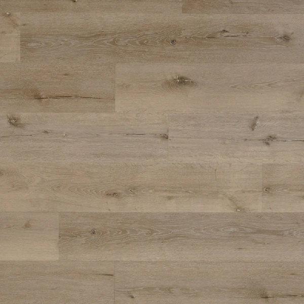taupe luxury vinyl plank (LVP) flooring with a weathered wood grain