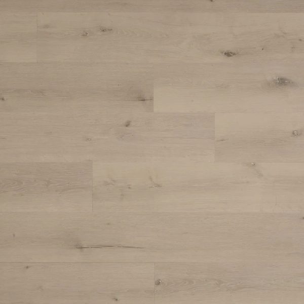 whitewashed luxury vinyl plank (LVP) flooring with subtle wood grain