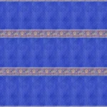 Blue mosque carpet with a small dot pattern and a detailed bottom border.