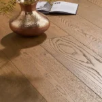 Brushed oak engineering wood flooring detail