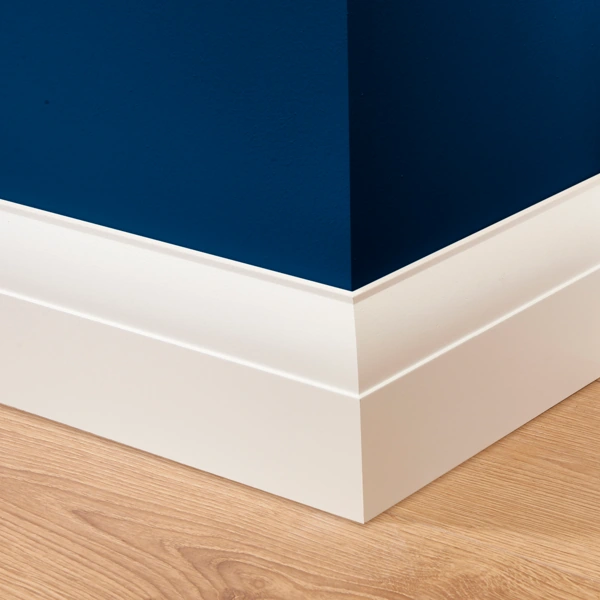 Classic white MDF skirting trim profile for modern interior