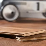 Dark oak engineering wood flooring in room