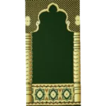 Green mosque carpet with an arched design