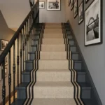 Herringbone stair runner seen from above