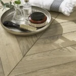 Light oak chevron engineering wood flooring