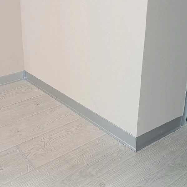 Sleek aluminum skirting profile for commercial and residential interiors