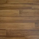 Top-down view of medium brown bamboo timber flooring planks