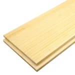 Two planks of vertical light natural bamboo flooring sample