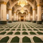 luxurious mosque carpet featuring an arch design