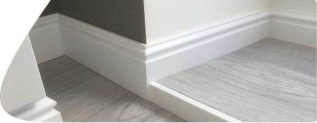 Classic white MDF skirting board home interior