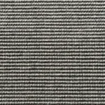 Close-up of cool charcoal gray textured loop pile carpet