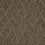 Dark brown diamond-patterned woven sisal rug