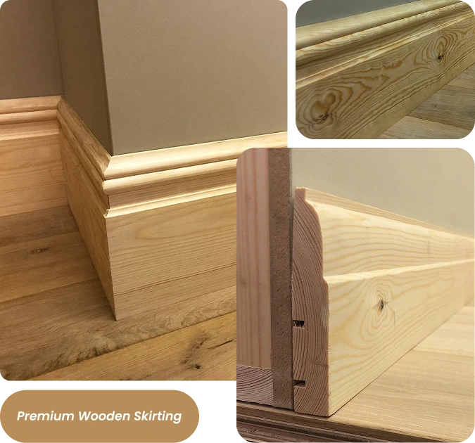 Premium wooden skirting board product showcase
