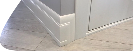 Primed white Ogee profile MDF skirting board