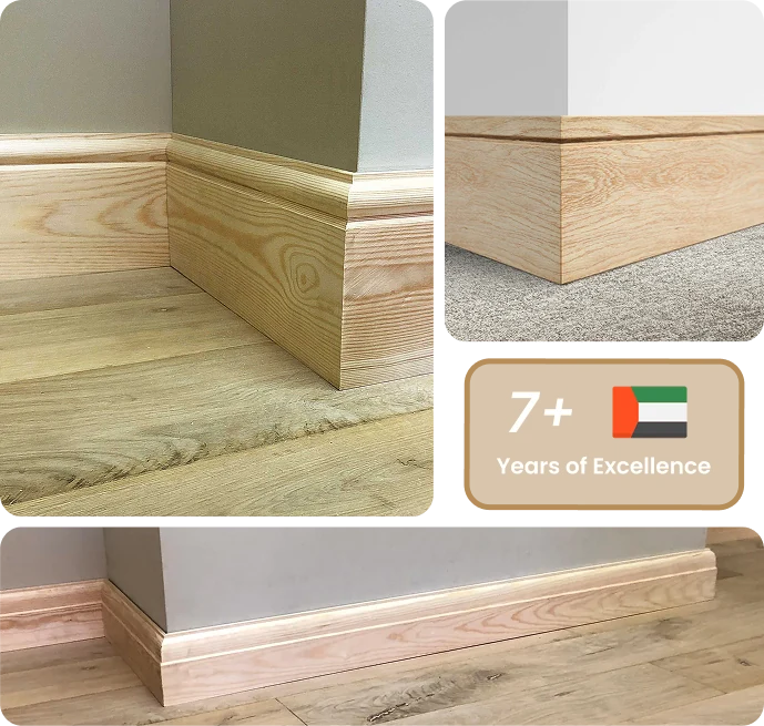 Various pine and oak wood skirting board styles.