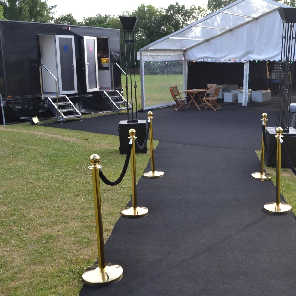 black event carpet laid as the pathway