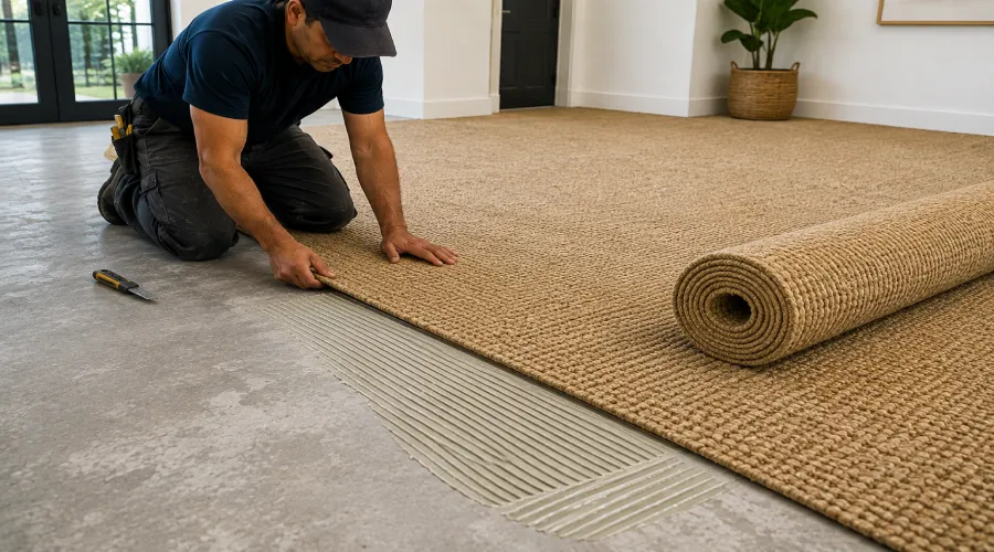 installing sisal carpet on concrete floors