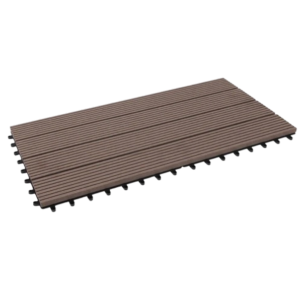 Perspective view of a ribbed composite decking tile