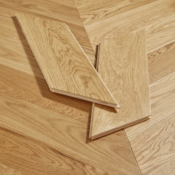 Modern chevron engineering wood flooring in room