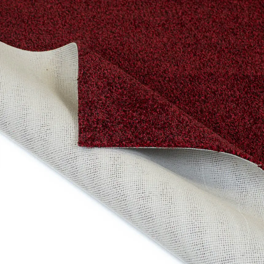 Red carpet swatch showing white action backing